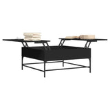 ZNTS Coffee Table Black 95x95x45 cm Engineered Wood and Metal 3217064