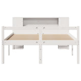 Bookcase Bed without Mattress White 120x190 cm Small Double Solid Wood Pine 3321962