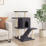 Cat Tree with Sisal Scratching Posts Dark Grey 97 cm 172099