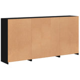 Sideboard with LED Lights Black 202x37x100 cm 3209185