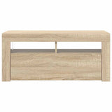 TV Cabinet with LED Lights Sonoma Oak 90x35x40 cm 804322
