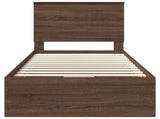 Bed Frame with Drawer Brown Oak 90 x 190 cm Engineer Wood 3411165
