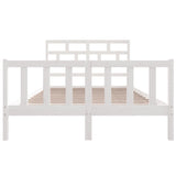 3101359 Bed Frame without Mattress White Solid Wood 160x200 cm