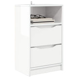 Bedside Table High Gloss White 40 x 30 x 467 cm Engineered Wood 888915