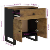Bedside Cabinet 50x33x60 cm Solid Wood Mango&Engineered Wood 350671