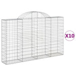 Arched Gabion Baskets 10 pcs 200x30x120/140 cm Galvanised Iron 3146139