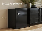 Under Counter Fridge, 85L Small Retro Refrigerator with Chiller Box, Adjustable Thermostat, Glass T3398P342470