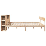 ZNTS Bookcase Bed without Mattress 180x200 cm Super King Solid Wood Pine 3321780