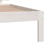 Bed Frame without Mattress White Solid Wood Pine 100x200cm 810486