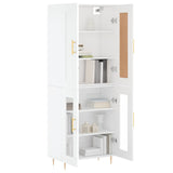 Highboard White 69.5x34x180 cm Engineered Wood 3199609