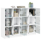 Bookcase with Doors White 136x37x109 cm Engineered Wood 3206510