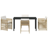 Garden Dining Set 5 pcs Beige Poly Rattan 3380786
