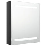 LED Bathroom Mirror Cabinet Shining Black 50x14x60 cm 326481