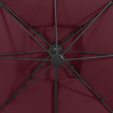 Cantilever Garden Parasol with Double Top 300x300 cm Bordeaux Red 312380