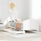 Bed Frame without Mattress White 100x200 cm Solid Wood Pine 3301804