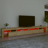 TV Cabinet with LED Lights Sonoma Oak 290x36.5x40 cm 3152804