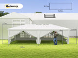 3 x 6 m Garden Pop Up Gazebo, Wedding Party Tent Marquee, Water Resistant Awning Canopy with T3398P310890