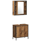 Bathroom Furniture Set with Shelf 4 pcs Brown Engineered wood 3332591