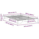 Bed Frame Brown 140 x 220 cm Solid Pine Wood 872920