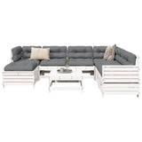 8 Piece Garden Sofa Set White Solid Wood Pine 3250565