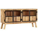 Sideboard Brown and Black 160x30x80 cm Solid Rough Mango Wood 247994