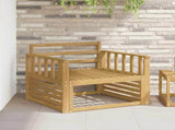 Armrests Module 2 pcs White 80 x 6 x 61 cm Solid Acacia Wood 901591