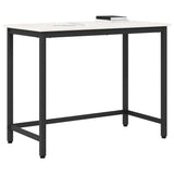 Table White 100 x 50 x 77 cm Engineered Wood and Steel 873793