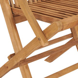 ZNTS Folding Garden Chairs 3 pcs Solid Teak Wood 315444