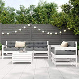 6 Piece Garden Sofa Set White Solid Wood Pine 3250821