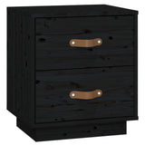 Bedside Cabinets 2 pcs Black 40x34x45 cm Solid Wood Pine 818334