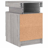 Bedside Cabinet with LED Lights Grey Sonoma 35x39x55 cm 836759