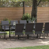 Garden Dining Set 13 pcs Black Steel 3335865