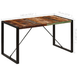 247421 Dining Table 140x70x75 cm Solid Reclaimed Wood