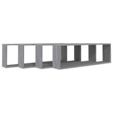 Wall Cube Shelves 4 pcs Grey Sonoma 100x15x30 cm Engineered Wood 815910