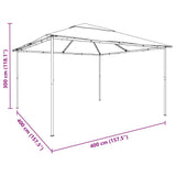 Gazebo Pavilion Tent Canopy 4x4 m Steel Beige 43171