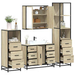 ZNTS 4 Piece Bathroom Furniture Set Sonoma Oak Engineered Wood 3301261