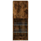 TV Cabinet with LED Lights Smoked Oak 40.5x30x102 cm 837061