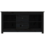 TV Cabinet Black 103x36.5x52 cm Solid Wood Pine 814573