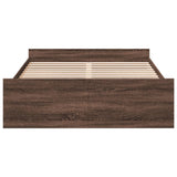 Bed Frame with Drawers without Mattress Brown Oak 120x200 cm 3280306