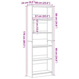 Bookshelf Black Oak 60 x 24 x 176 cm Engineered Wood 862468