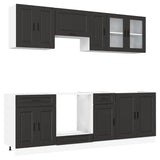 8 Piece Kitchen Cabinet Set Porto Black Engineered Wood 3314842