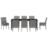 Garden Dining Set 9 pcs Grey Powder-Coated Steel 3379232