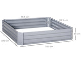 Set of 2 291L Raised Garden Bed, Elevated Galvanised Planter Box for Flowers, Herbs, 100x100x30cm, T3398P314149