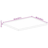 Table Top 70x60x2.5 cm Rectangular Solid Wood Rough Mango 371328