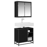 Bathroom Furniture Set 2 pcs Black Oak Engineered Wood 3402404