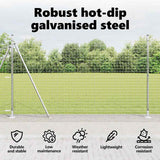 Fence Post with Concrete Base 52 pcs Silver Powder-Coated Steel 3350268