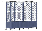 Raised Bed with Trellis and Roof Grey 163 x 40 x 144 cm PP 3423110