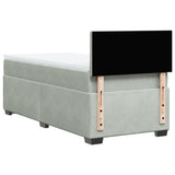 Box Spring Bed with Mattress Light Grey 100x200 cm Velvet 3286228