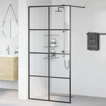 Walk-in Shower Wall with Clear ESG Glass 100x195 cm Black 151035
