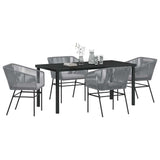 Garden Dining Set 5 pcs Grey Poly rattan 3380935